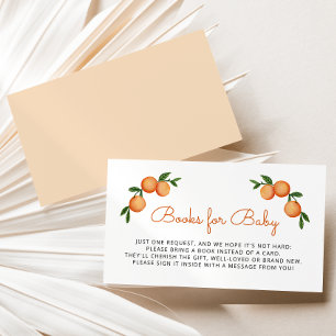 Carte D'accompagnement Demande de carnet de Baby showers orange