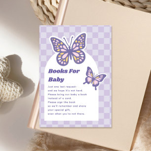 Carte D'accompagnement Demande de carnet de Baby showers papillon Lavende