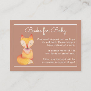 Carte D'accompagnement Demande de carnet de Baby showers Renard Rustique