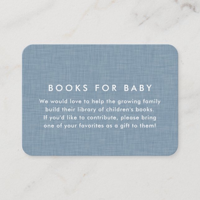 Carte D'accompagnement Demande de carnet de baby showers simple chambray  (Devant)