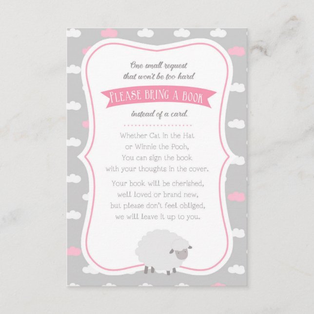 Carte D'accompagnement Demande de carnet de moutons/agneaux (Gris rose) (Devant)