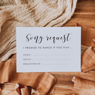 Carte D'accompagnement Demande de chanson calligraphie élégante
