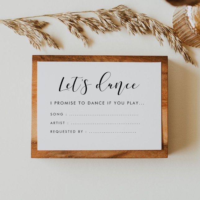 Carte D'accompagnement Demande de chanson calligraphiée Let's dance (Créateur téléchargé)