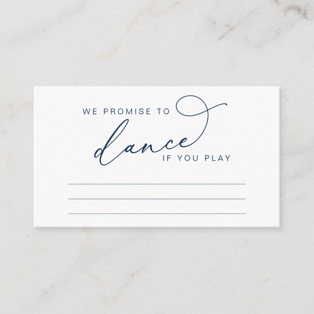 Carte D'accompagnement Demande de chanson de mariage en écriture élégante (Devant)