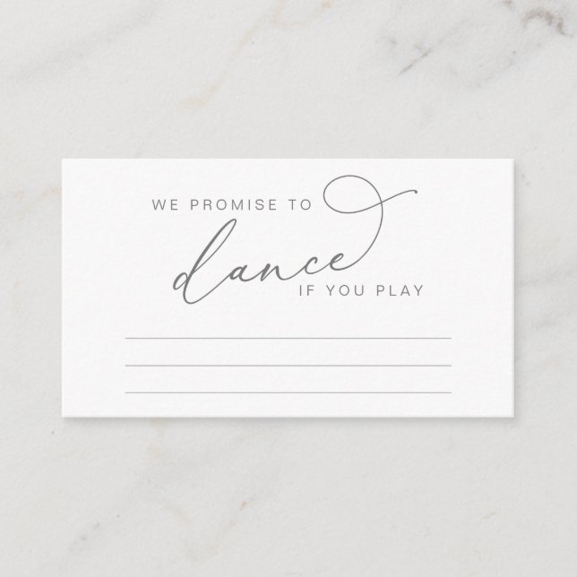 Carte D'accompagnement Demande de chanson de mariage en écriture élégante (Devant)