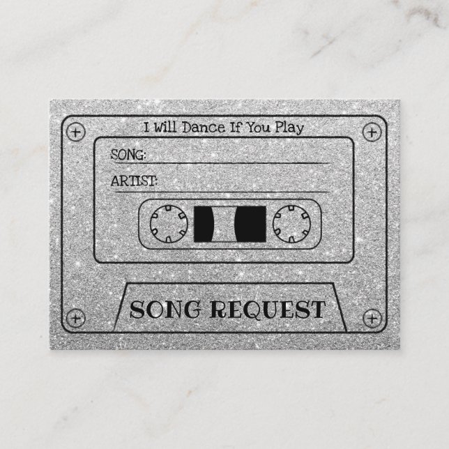 Carte D'accompagnement Demande de chanson de mariage Insert moderne argen (Devant)