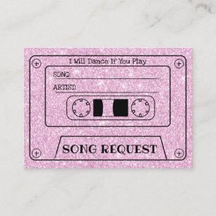 Carte D'accompagnement Demande de chanson de mariage Moderne Insert rose