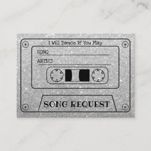 Carte D'accompagnement Demande de chanson mariage Moderne Cassette Argent