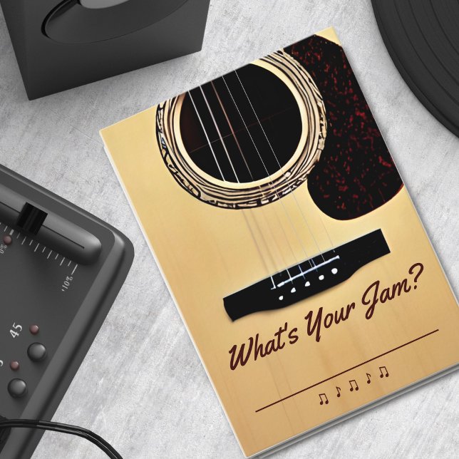 Carte D'accompagnement Demande de chansons pour Mariage de la soirée de g (tan acoustic guitar party / wedding song request card)