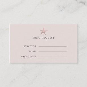 Carte D'accompagnement Demande de chant de l'mariage côtier Rose Gold Sta