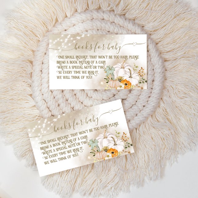 Carte D'accompagnement Demande de citrouille Fall Baby shower Books (Créateur téléchargé)