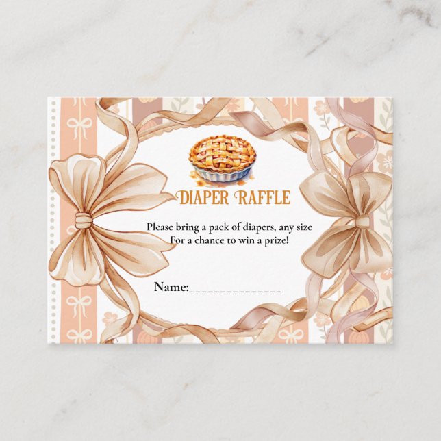 Carte D'accompagnement Demande de couche de baby shower d'action de grâce (Devant)