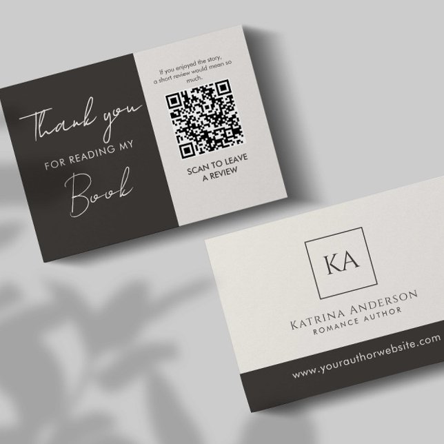 Carte D'accompagnement Demande de critique de livre avec code QR de l'aut (Créateur téléchargé)