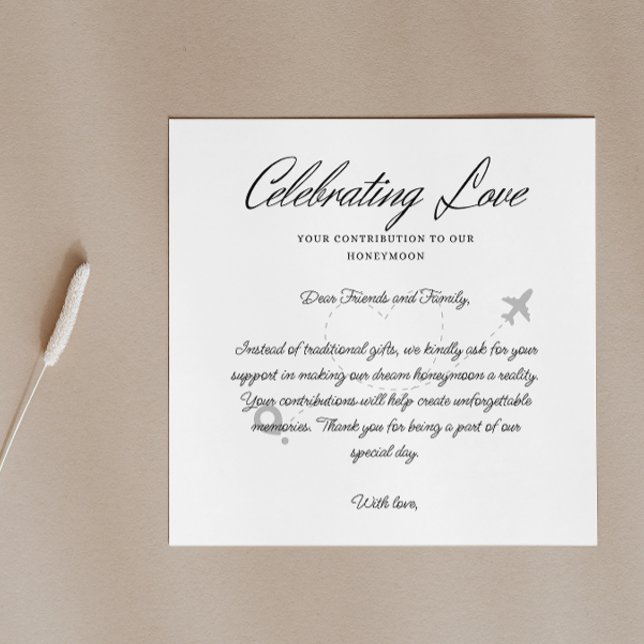 Carte D'accompagnement Demande de fonds de voyage Code Qr Caisse de fonds (Travel Fund Request Qr Code Honeymoon Fund Enclosure Card)