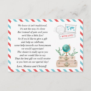 Carte D'accompagnement Demande de fonds pour un voyage de noces Wedding s