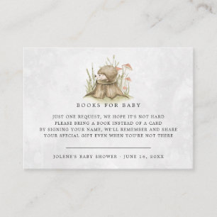 Carte D'accompagnement Demande de livre Baby Shower Hérisson de la Forê