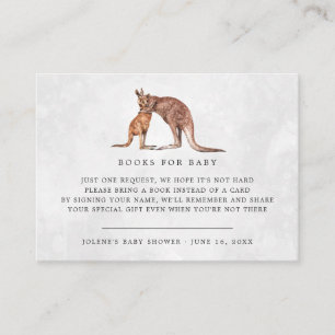 Carte D'accompagnement Demande de livre Baby Shower Kangourou Australie