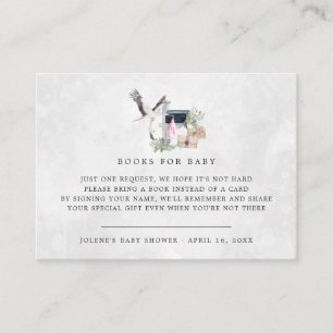 Carte D'accompagnement Demande de livre   Baby Shower Livraison Cigogne
