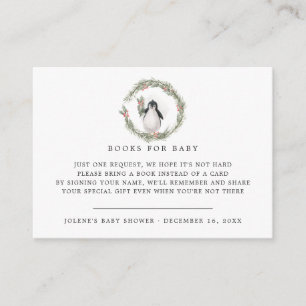 Carte D'accompagnement Demande de livre   Baby Shower Winter Friends