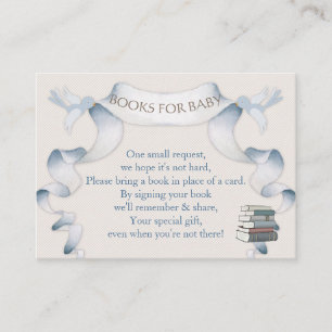 Carte D'accompagnement Demande de livre Carrosse Vintage Gingham Bleu Ivo