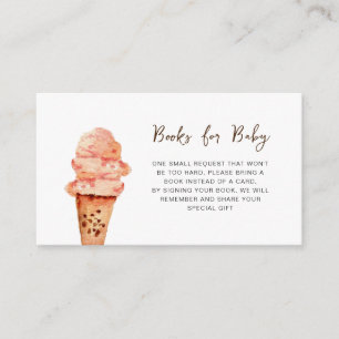 Carte D'accompagnement Demande de livre de Baby Shower pour glace mignonn