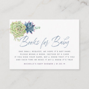Carte D'accompagnement Demande de livre de Baby Shower sur les succulente