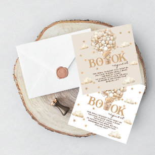 Carte D'accompagnement Demande de livre de ballons ours blanc or