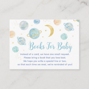 Carte D'accompagnement Demande de livre de bébé pour Baby Shower Bleu Pas