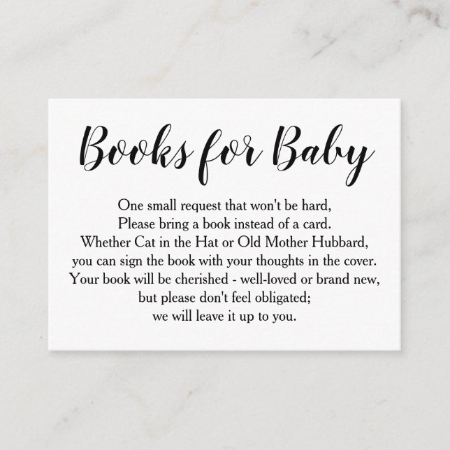 Carte D'accompagnement Demande de livre de calligraphie noire simple Inse (Devant)