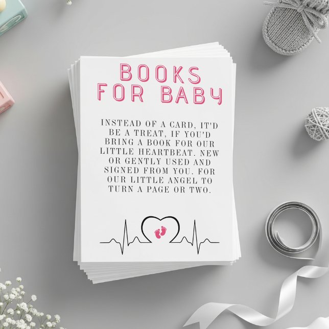 Carte D'accompagnement Demande de livre de fête de naissance bébé fille M (Créateur téléchargé)