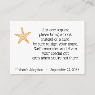 Carte D'accompagnement Demande de livre de partie d'adoption d'histoire