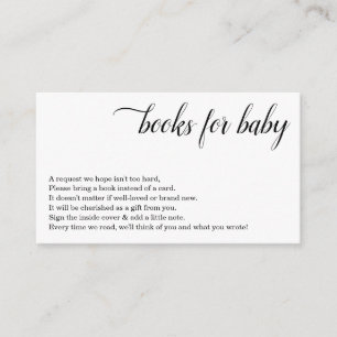 Carte D'accompagnement Demande de livre minimaliste pour Baby shower Invi