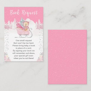 Carte D'accompagnement Demande de livre Ours d'hiver Rose Traîneau