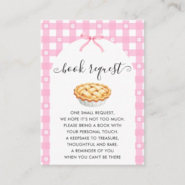 Carte D'accompagnement Demande de livre Pink Coquette Pie (Devant)