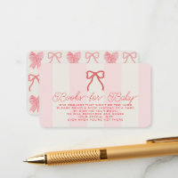Demande de livre pour Baby Shower avec ruban rouge