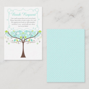 Carte D'accompagnement Demande de livre pour Baby Shower avec un arbre en