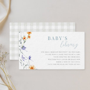 Carte D'accompagnement Demande de livre pour Baby Shower Baby in Bloom