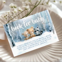 Demande de livre pour Baby Shower Bleu Hiver