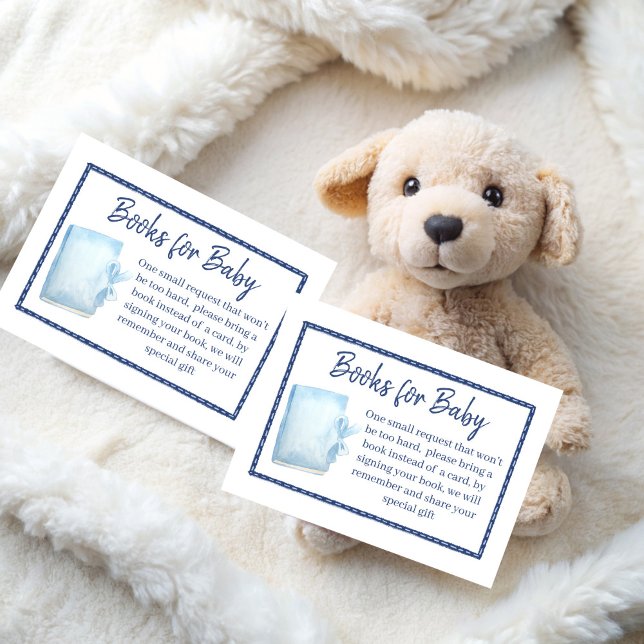 Carte D'accompagnement Demande de livre pour baby shower "Blue jean girls (Blue jean girls baby shower book request enclosure cards books for baby cards)