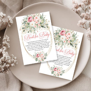 Carte D'accompagnement Demande de livre pour Baby Shower Boho Blush Flora