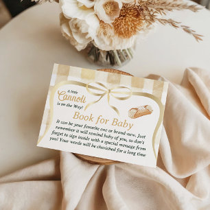 Carte D'accompagnement Demande de livre pour Baby Shower Cannoli Neutre I