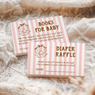 Carte D'accompagnement Demande de livre pour Baby Shower Coquillage à Ray