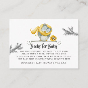 Carte D'accompagnement Demande de livre pour Baby Shower de Noël de la ch