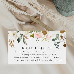 Carte D'accompagnement Demande de livre pour Baby Shower Elegant Magnolia