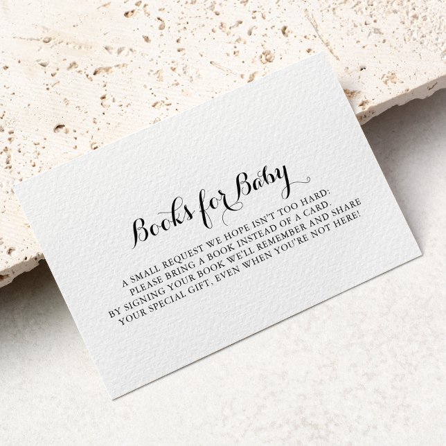 Carte D'accompagnement Demande de livre pour Baby Shower en calligraphie  (Créateur téléchargé)