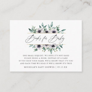 Carte D'accompagnement Demande de livre pour baby shower Eucalyptus Anémo