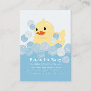 Carte D'accompagnement Demande de livre pour Baby Shower Garçon Canard en