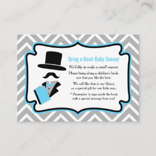 Carte D'accompagnement Demande de livre pour Baby Shower Hipster Moustach
