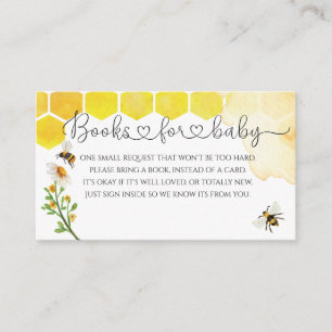 Carte D'accompagnement Demande de livre pour Baby Shower Honey Bee