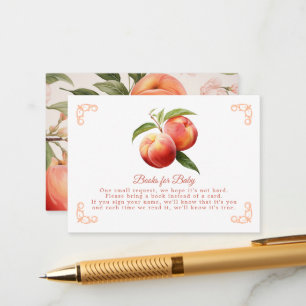 Carte D'accompagnement Demande de livre pour Baby Shower Peach Fuzz